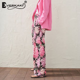 Zipper Floral Loose Streetwear Boho Pants