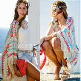 New Fashion Women Boho Fringe Floral Kimono