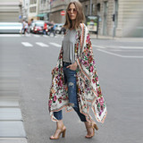 Chiffon Kimono Floral Leopard Print