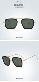 Fashion Avengers Tony Stark Spiderman Flight Style ditaeds Sunglasses Men Square Brand Design Sun Glasses
