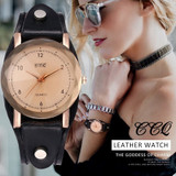 Vintage Cow Leather Simple Bracelet Watch Women Men Casual Leather Quartz Clock