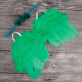 Baby Angel Feather Wings With Rose Flowers Headband
