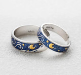 Van Gogh's "Starry Night" Sterling Silver and Enamel Ring