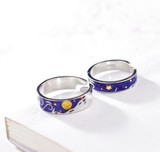 Van Gogh's "Starry Night" Sterling Silver and Enamel Ring