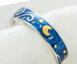 Van Gogh's "Starry Night" Sterling Silver and Enamel Ring