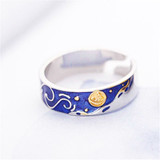 Van Gogh's "Starry Night" Sterling Silver and Enamel Ring