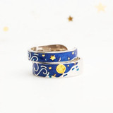 Van Gogh's "Starry Night" Sterling Silver and Enamel Ring