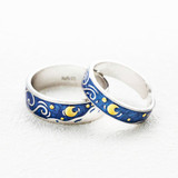 Van Gogh's "Starry Night" Sterling Silver and Enamel Ring