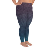 Dark Ombre Paisley Plus Size Yoga Leggings