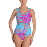 Painted Floral One-Piece Swimsuit