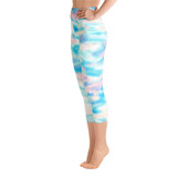 Pastel Ocean Yoga Cut Capri Leggings