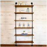 Industrial Pipe Shelving Bookshelf Shelf with Wood Shelves
