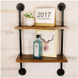 Industrial Pipe Shelving Bookshelf Shelf with Wood Shelves