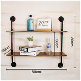 Industrial Pipe Shelving Bookshelf Shelf with Wood Shelves