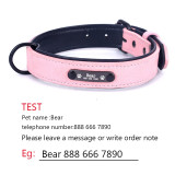Personalized Dog Collars adjustable Soft Leather Custom Dog Collar Name ID Tags For Cat puppy Large Dogs collar Pet Accessories