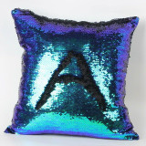 DIY Magic Letter Double Color Glitter Sequins Throw Pillow Case Cafe Home Square Cushion Covers