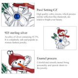 Genuine 925 Sterling Silver Snowman Cup Metal Charm