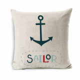 Kids Cartoon Anchor Cushion Cover Ocean Sea Sailor Animal Throw Pillow Case