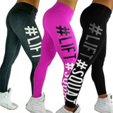 Workout High Waist Letter Printing Her Fashion Slim Fitness Leggings