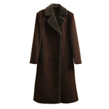 Long Slim Outerwear Womens Jacket Wool Blend Cashmere Collar Coat