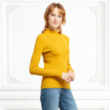 Autumn Winter Classic Turtleneck Pullovers Slim-Fit Womens Sweaters