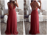 Deep V Neck Backless Summer Elegant Evening Womens Dress