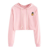 Women Hoodies Sweatshirts Long Sleeve Hooded Sweatshirt Appliques Pinapple Jumper Hooded Pullover Tops Blouse For Female  0912