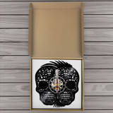 Sugar Skull Rockabilly Vinyl Wall Clock