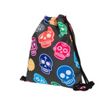 Sugar Skull Multi Colored Faces Drawstring Bag