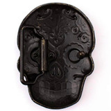 Sugar Skull Big Buckle Genuine Leather Belt