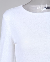Glitter Round Neck Lantern Sleeve Sequins Bodycon Dress