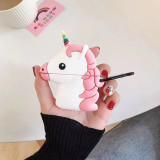 Pink Unicorn with Rainbow Horn Premium AirPods Case Shock Proof Cover