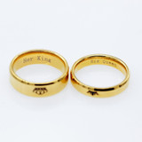 Wedding Rings for Women and Men Stainless Steel Her King and His Queen Ring Gold Color Crown Engagement Jewelry