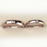 Couple Rings Bohemia Dome Band Rose Gold Tungsten with Shiny CZ Stones for Wedding Gift, Free Shipping, Customized