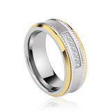 Men Rings, 8mm Width Tungsten Carbide Engagement Rings With CZ Stones, Free Shipping, Customized