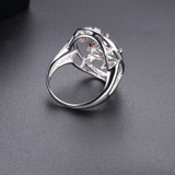 Natural Garnet Engagement Ring Gemstone Topaz Solid 925 Sterling Silver Rings Fine Elegant