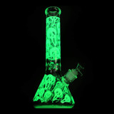 White Scream Glow Beaker Bong