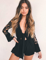 Hollow-out Sleeved Jumpsuit