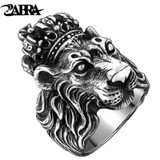 925 Sterling Silver Crown Lion King Ring