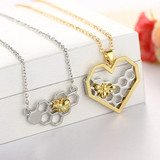 Honeycomb Heart Bee Pendant + Save Up to 50%