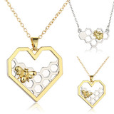 Honeycomb Heart Bee Pendant + Save Up to 50%
