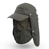 Outdoor Sport Hiking Visor Breathable Hat UV Protection Face Neck Cover Fishing Sun Protect Cap Flap Hat Wide Brim Buckle