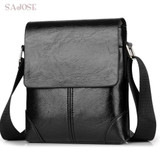 Leather Shoulder Bag Casual Black