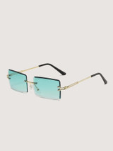 Rimless Square Frame Sunglasses
