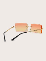 Rimless Square Frame Sunglasses