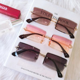 Rimless Square Frame Sunglasses