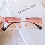 Rimless Square Frame Sunglasses