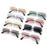 Rimless Square Frame Sunglasses