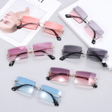 Rimless Square Frame Sunglasses