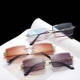 Rimless Square Frame Sunglasses